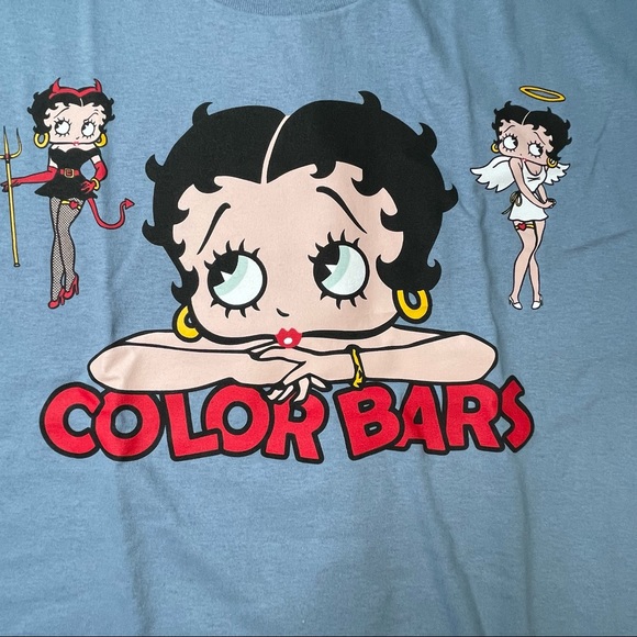 Betty Boop Devil & Angel Mens XXL Blue Graphic Tee Shirt - Picture 2 of 5